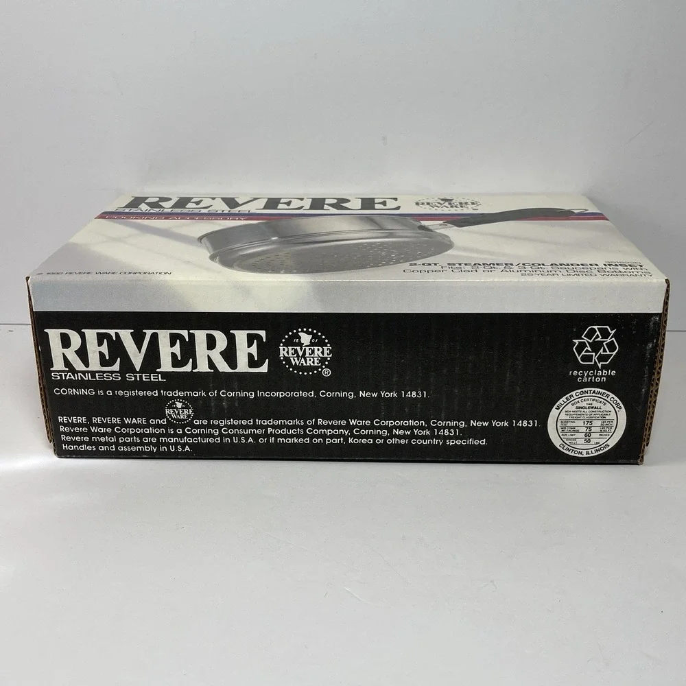 Revere Ware 2 Qt Stainless Steel Steamer/Colander Inset New In Box #3515220 1992